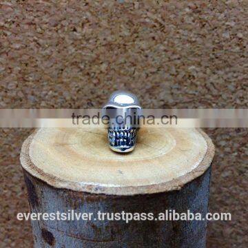 Best seller small holes silver charm DIY 925 sterling silver charm skull silver