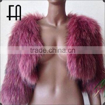Factory Direct Wholesale Lady's Raccoon Fur Knitted Jacket /raccoon Fur Knit Coat