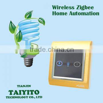 Brushed Metal Wireless Remote Bidirectional TAIYITO Zigbee Smart Touch Screen Fluorescent Lamp/Electrical Light Switch