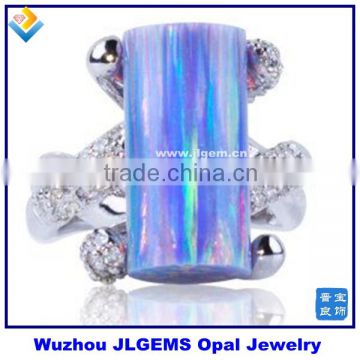 Silver Multi-Lavender Opal & AAA CZ Ring Fashion Jewelry