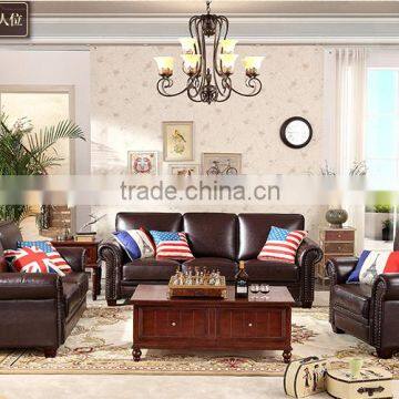 New American Real Leather Sofa High Quality Living Room Furniture Sectional Sofa photo-4