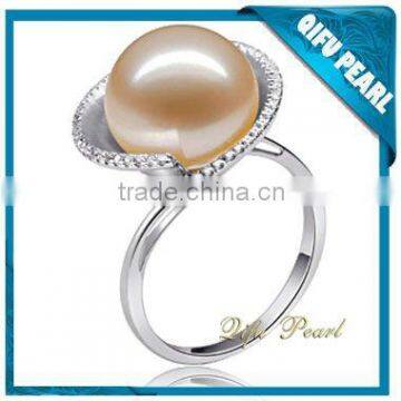 Bud Design 18K Gold Hotsale Pink Freshwater Pearl Ring