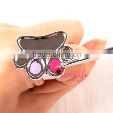 Newest metal nail paint palette / ring nail paint tray /metal nail art ring paint tray