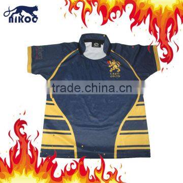 100% polyester cool dry sublimated printing men's rugby football jerseys