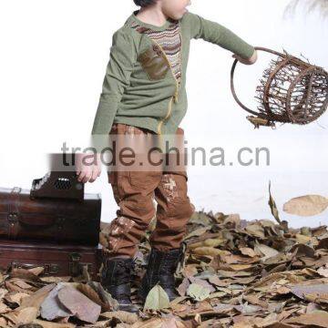 Kids double layers zipper shirts and denims dress designs/kids apparels suppliers