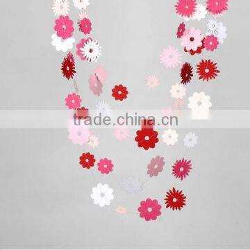 HOT! pink and red flower paper garland for party wedding decorations