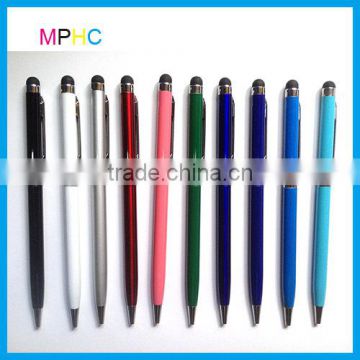 Cheap 2 in 1 Colorful Slim Metal Touch Ballpoint Pen