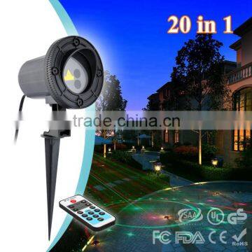 RGB Lighting Outdoor Laser Light 20 Patterns Outside Garden Light Home Xmas Tree