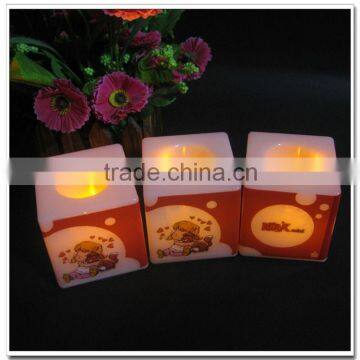 christmas decor square shape small led candle light