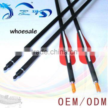 31 Inch Spine400 Pure Carbon Arrow With Feather For Hunting Bow