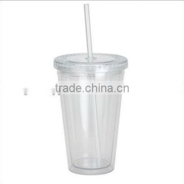 600ml Hot Sale Double Wall Plastic Mug With Parper Interlayer