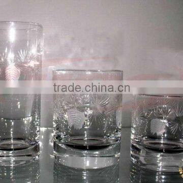 Clear Etching Tumbler Glass