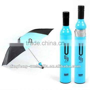 Customized Gift Craft Wholesale Advertising Printing Wine Bottle Umbrella with Logo