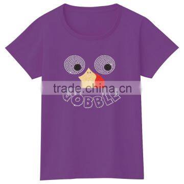 Funny Pattern Ironed With LEAD FREE Rhinestone Motif t Shirt for Women Girls photo-2