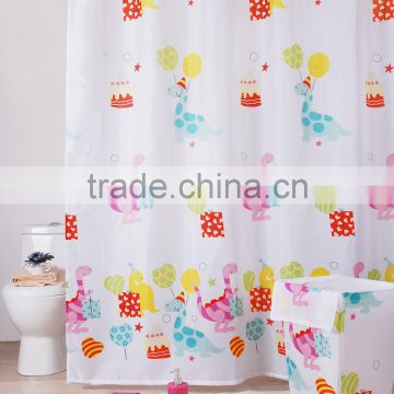 Cartoon design white color with water repellent PA coating Shower curtains