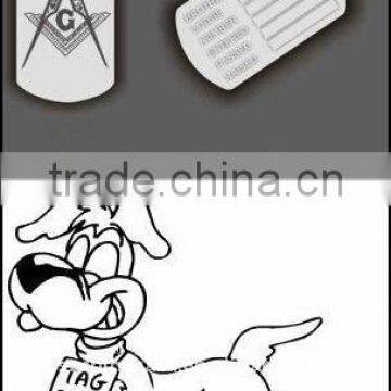 Embossing dog hang tag