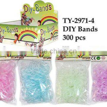 2014 hot selling new designs colorful cheap rubber silicone crazy Diy loom bands sets