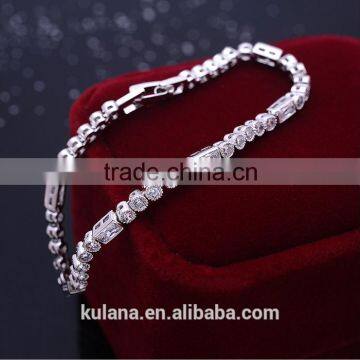 GSSL-6 Wholesale Fashion Hot Selling Brand China Manufacturer Rhodium Plated Zircon Bracelet