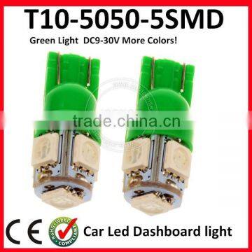 china supplier 12v led green clearance led lighting w5w t10 5050 5smd