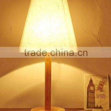 wood base table lamp with flower fabric lamp shade gift lamp home decor