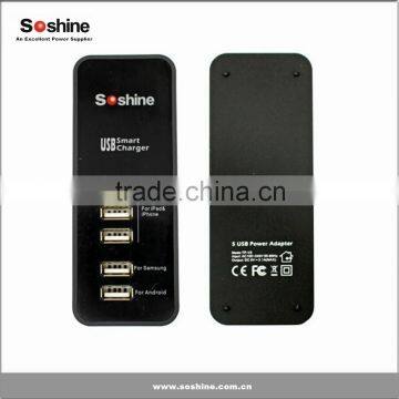 Soshine 3.1A 5 Port USB Portable Travel Charger Rapid Charger for iPhone iPad Android Devices