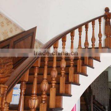 Red Oak Handrail Teak Wooden Stair Part photo-4
