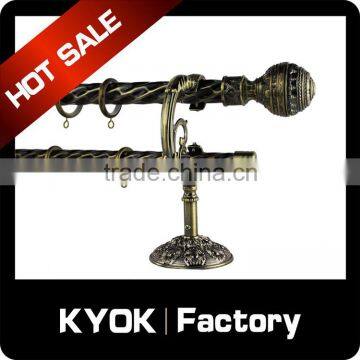 KYOK BK/BKS electroplating iron curtain rod set, antique iron curtain finials