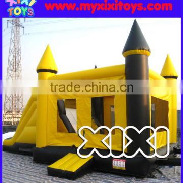 2016 popular inflatable castle with slide, inflatable bouncer combo