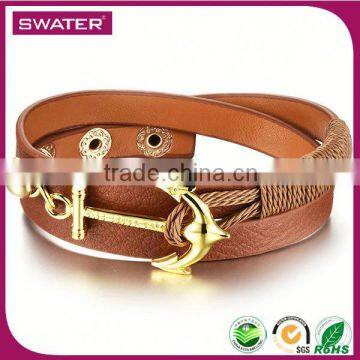 Best Selling Products In America 2016 Brown Wrap Bracelet Lace Anchor