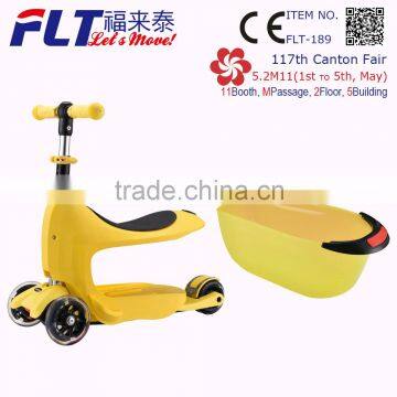 High end patented best stunt 4 wheeled flashing kick scooter for child