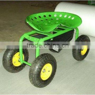 Rolling Garden Cart Workshop Seat Heavy Duty Seat & Steering photo-3