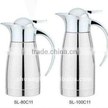 Bright double wall stainless steel coffee pot SL-C11