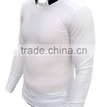 Long Sleeve Collared Compression T Shirt, White Color Rash Guards Supplier , Cosh International, Design # 27