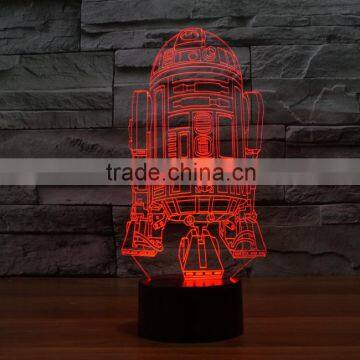 Warship 3D illusion Led Night Light Projection Baby Bedside Table Desk Lamp USB LED Electronic Gadget Decorative Lighting