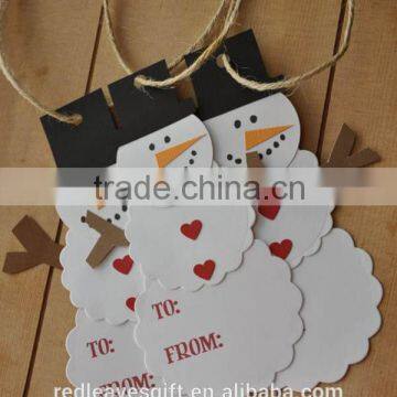 China Handmade Recycled Paper Hang Tags Printing for Christmas
