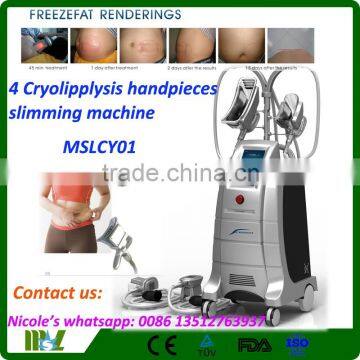 2016 New generation & Stable quality MSLCY01-i 4 handpieces criolipolisis fat freezing machine with cheapest price