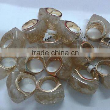 925 Sterling Silver Jewelry Wholesale 18K Gold Jewelry Plated From Sterling Silver Ring Imi Rutilated Quartz Bridge Cut Gemstone photo-2