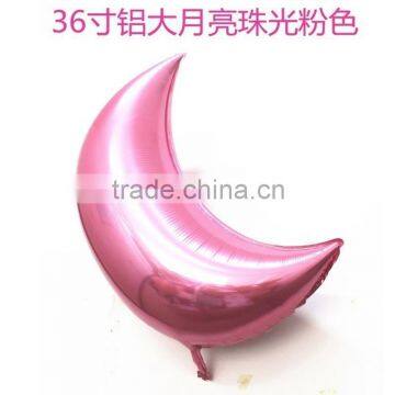 inflatable Moon shaped foil balloon pink customized shape balloon, 3 size can choose.