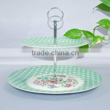 Daily use white porcelain dinner plates for hotel ceramic cake stand