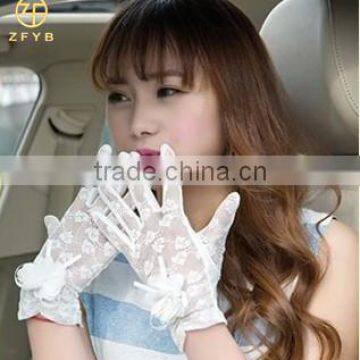 newest white short lace party gloves