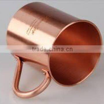 Straight Copper Hammered Beer Mugs with Brass Handle , Moscow Mule Hammered Copper Mug, Solid Copper Mugs for Moscow Mule