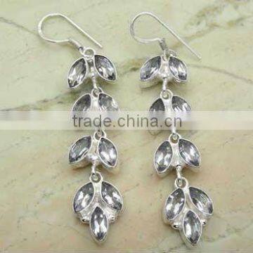 AMAZING ! WHITE TOPAZ Earrings & .925 Sterling Silver Earrings, silver jewelry wholesaller