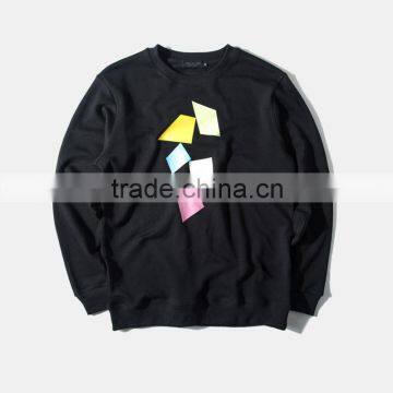 Soild color plain sweatshirts without hood made in china