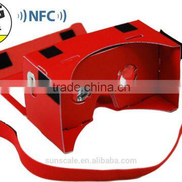 Colorful /Black/Red/Yellow/Blue are inventory of Google Cardboard VR Viewer Virtual Reality big size for Samsung note 2 or 3