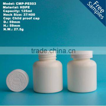 Factory direct sale plastic white pill bottle on sale 125ml