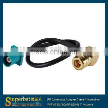 Fakra plug "Z" straight to SMB plug right angle pigtail universal extension cable