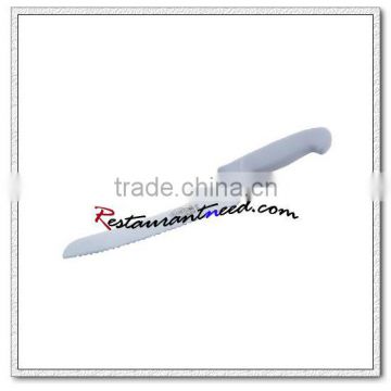 U399-2 9'' Bread Knife With White Plastic Handle