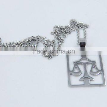 Fashion jewelry stainless steel pendant necklace with Sign Libra shape