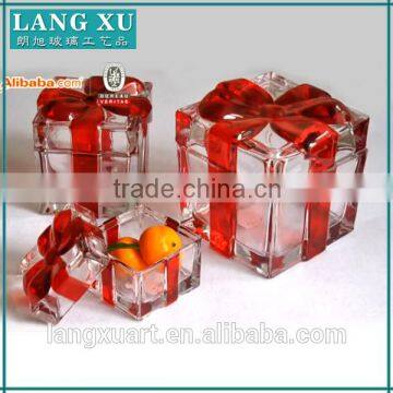 LXHY-JB001 manufacturers china red butterfly ribbon design glass crystal jewelry box                        
                                                Quality Choice