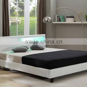 Modern Design Leather Bed With LED